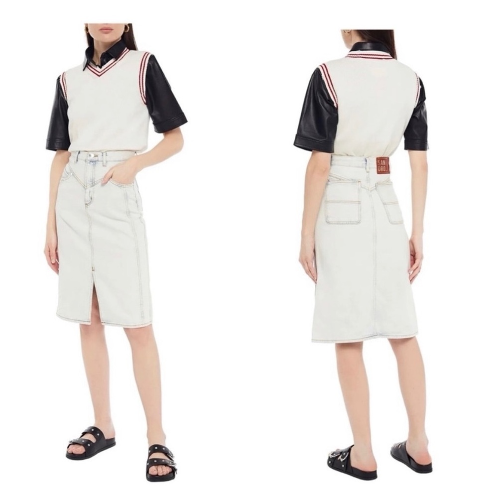 Sandro White Midi Skirt
